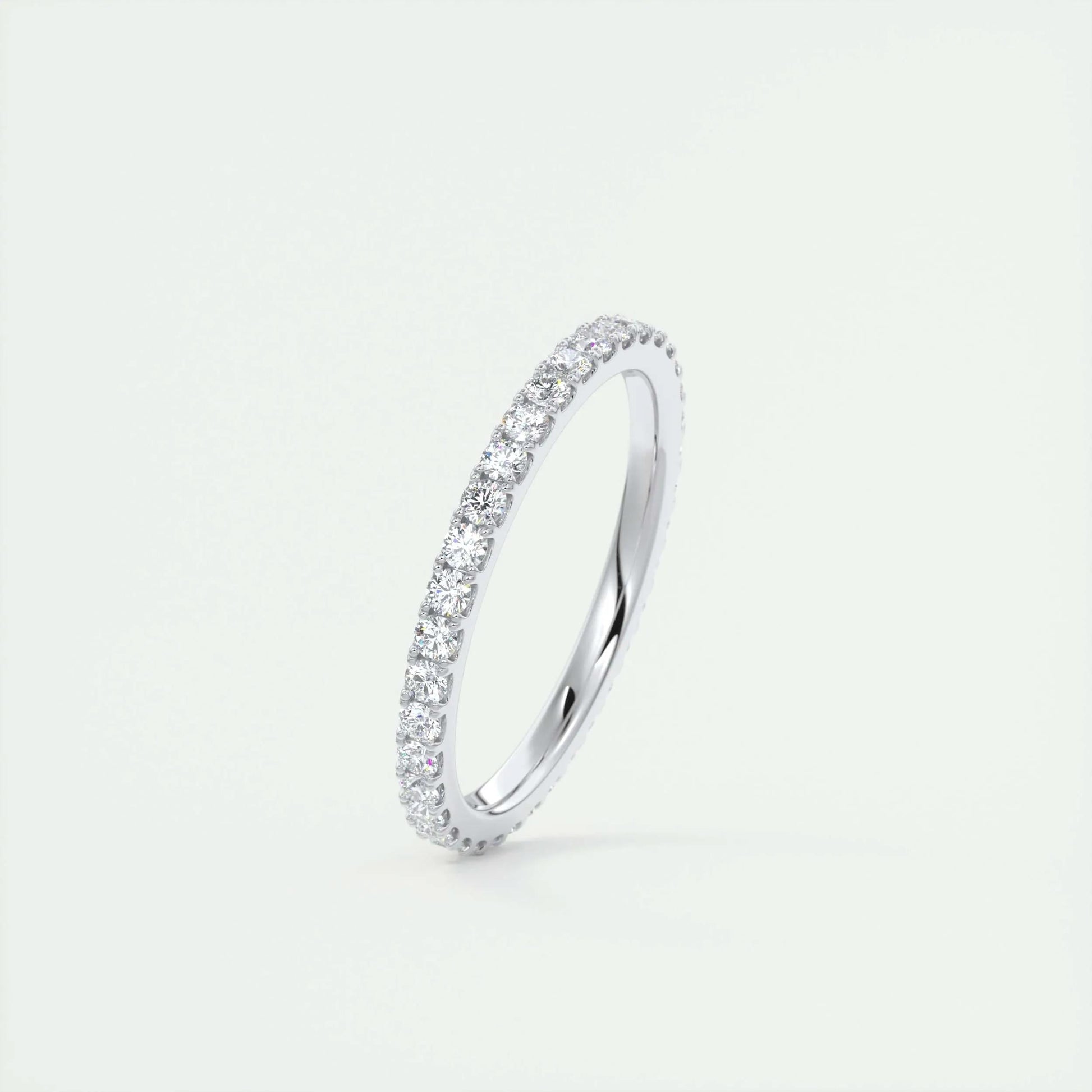 0.74 CT Round Full Eternity CVD EF/VVS Diamond Wedding Band 2