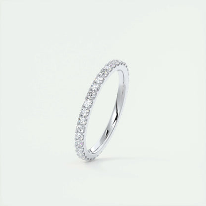 0.74 CT Round Full Eternity CVD EF/VVS Diamond Wedding Band 2