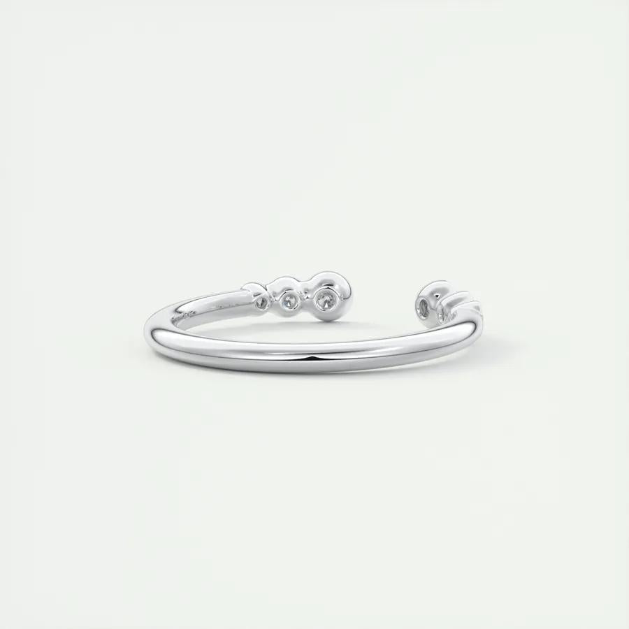 0.22 CT Round Open CVD EF/VVS Diamond Wedding Band 3