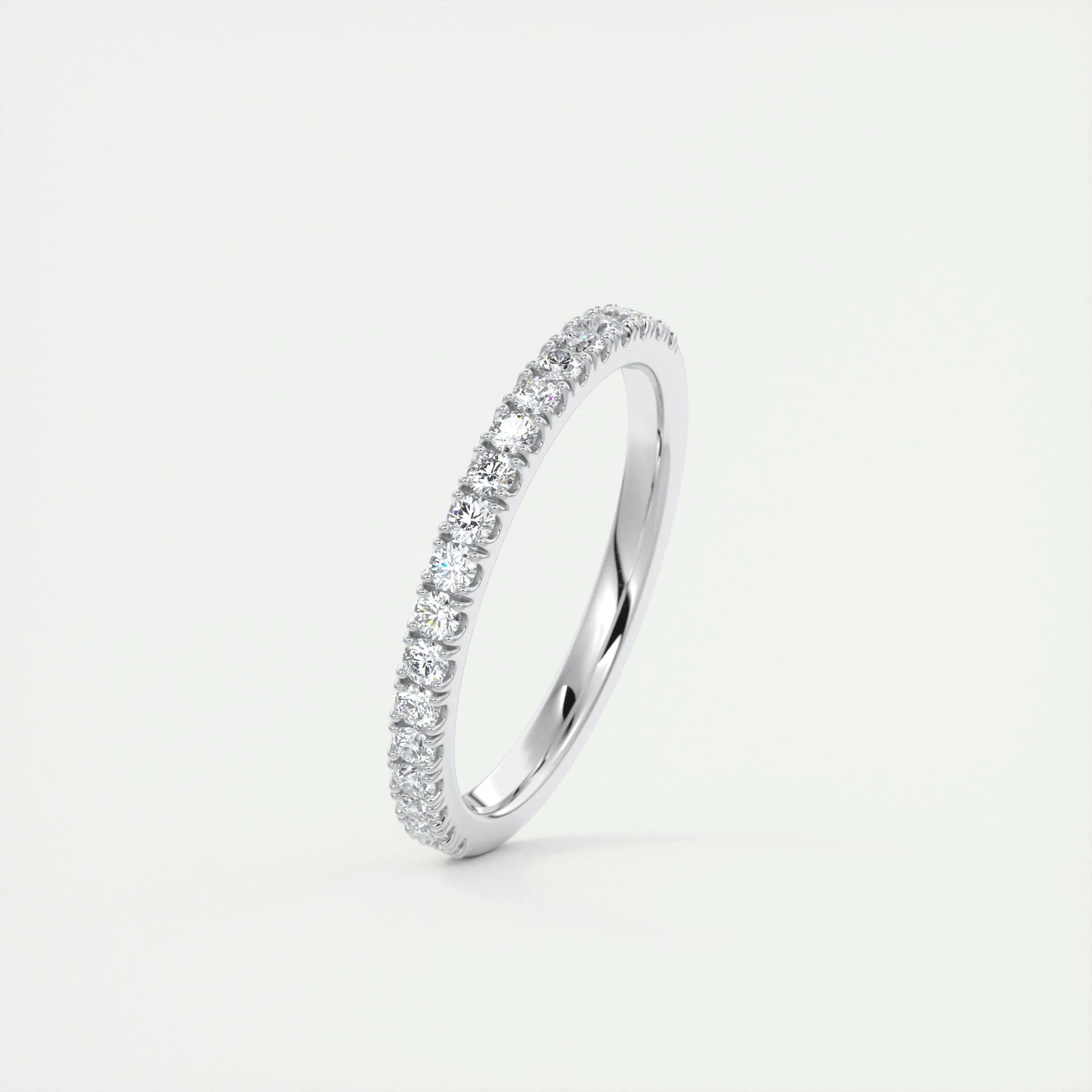 0.38 Round Half Eternity Stacking Moissanite Bridal Wedding Band 4