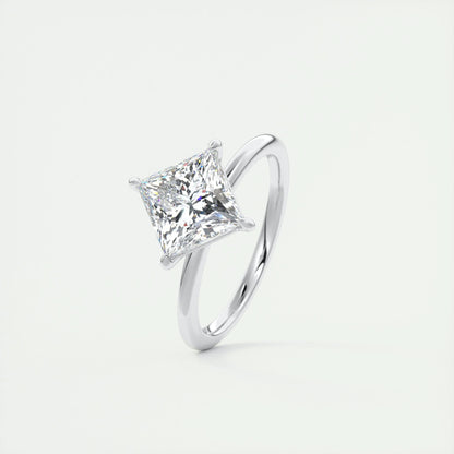 2.08 CT Princess Cut Solitaire Moissanite Engagement Ring 4