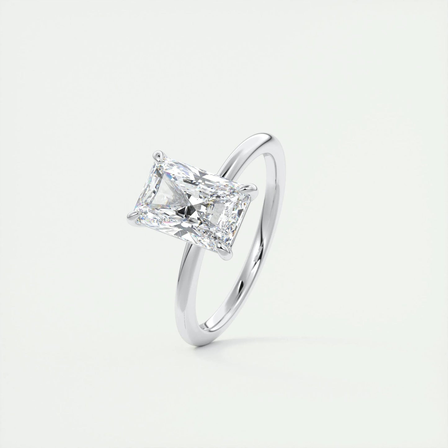 2 CT Radiant Solitaire CVD F/VS1 Diamond Engagement Ring 6