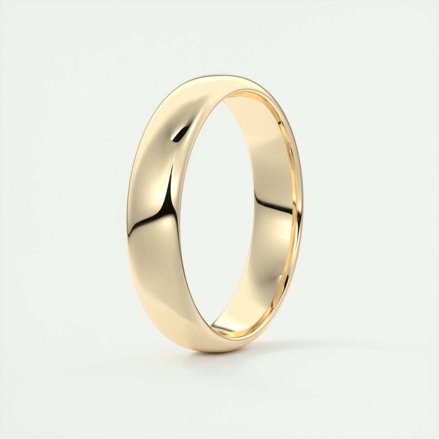 Polished Finish Regular Yellow Gold Men's Band 3