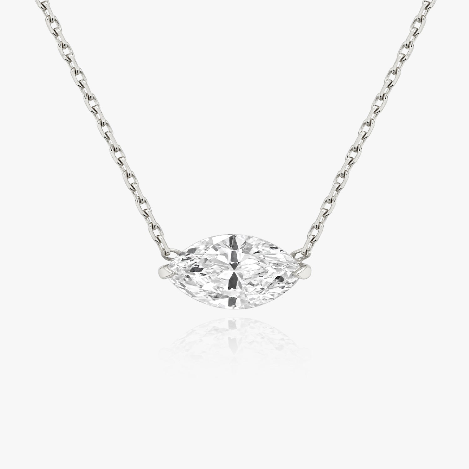 0.25 CT-1.0 CT Marquise Solitaire CVD F/VS Diamond Necklace 1