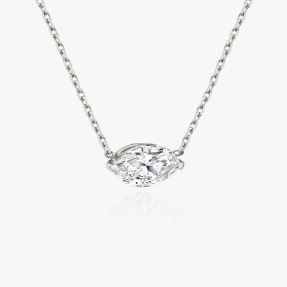 0.25 CT-1.0 CT Marquise Solitaire CVD F/VS Diamond Necklace 2