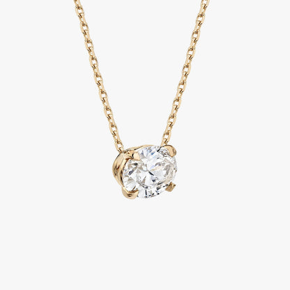 0.25 CT-1.0 CT Oval Solitaire CVD F/VS Diamond Necklace 8