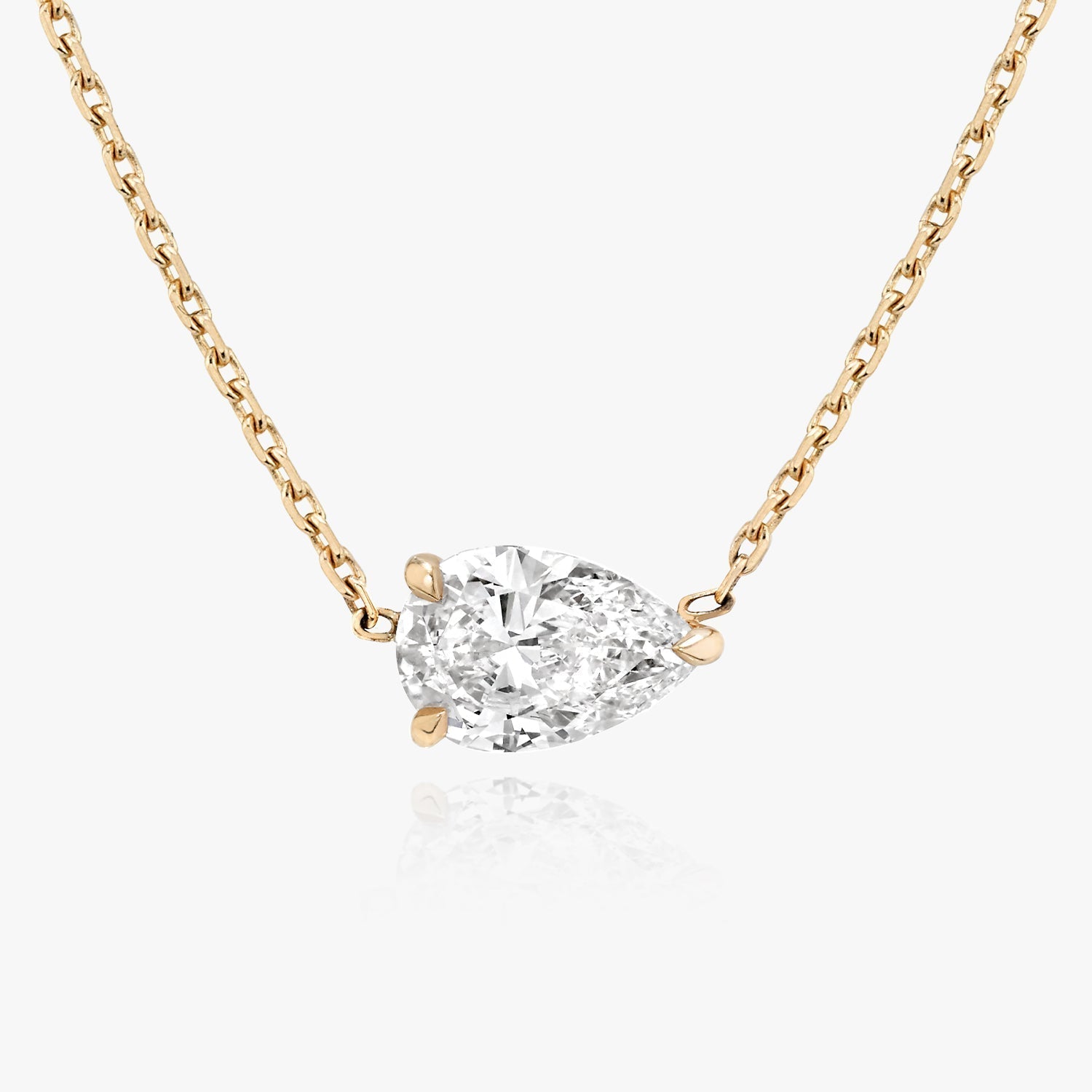 0.25 CT-1.0 CT Pear Solitaire CVD F/VS Diamond Necklace 8