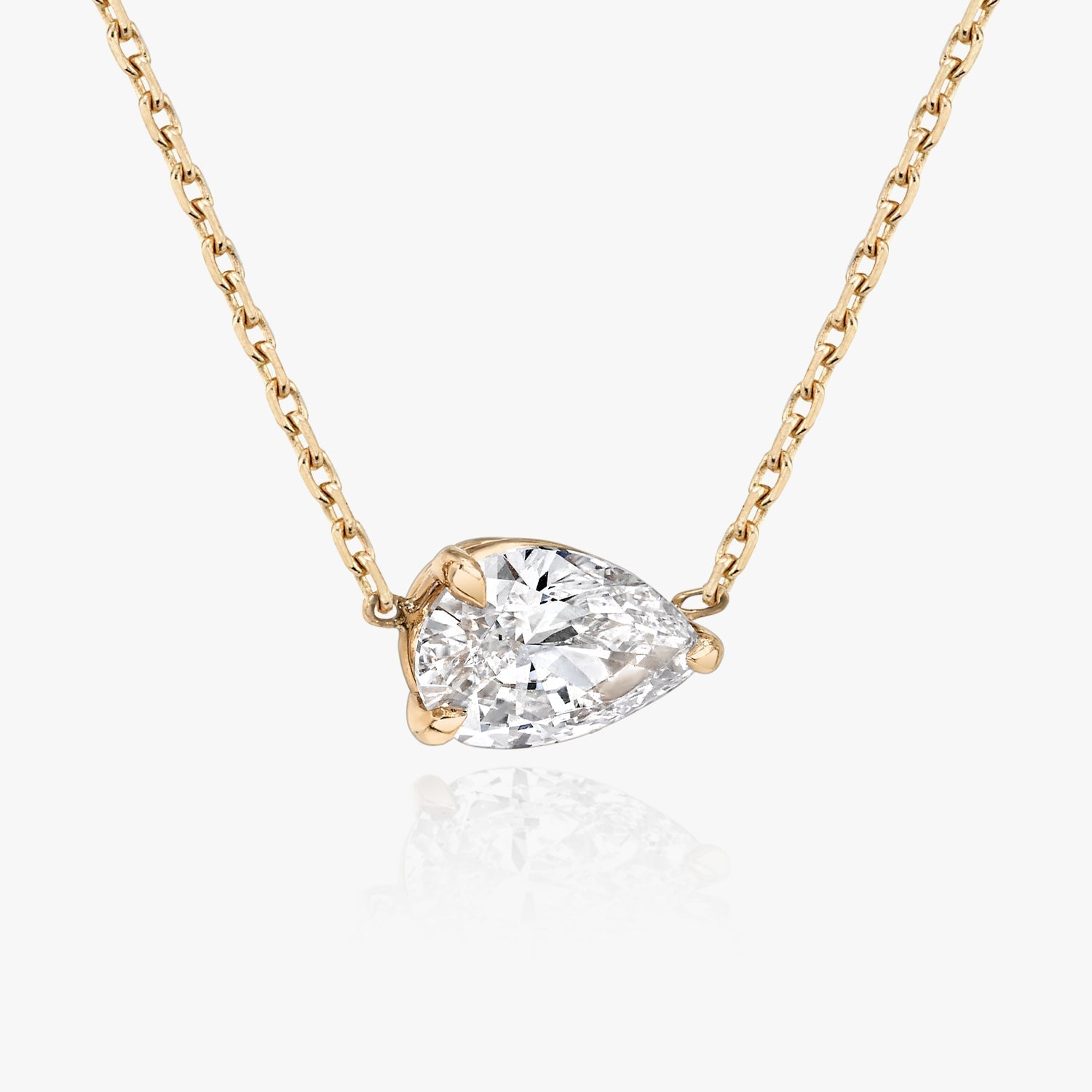 0.25 CT-1.0 CT Pear Solitaire CVD F/VS Diamond Necklace 7