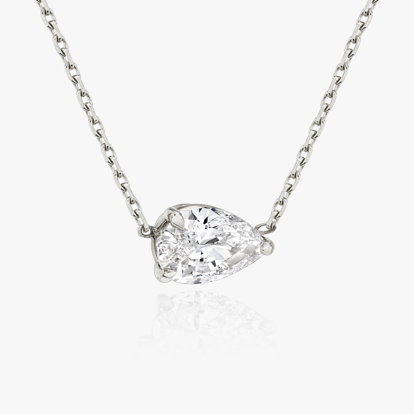 0.25 CT-1.0 CT Pear Solitaire CVD F/VS Diamond Necklace 2