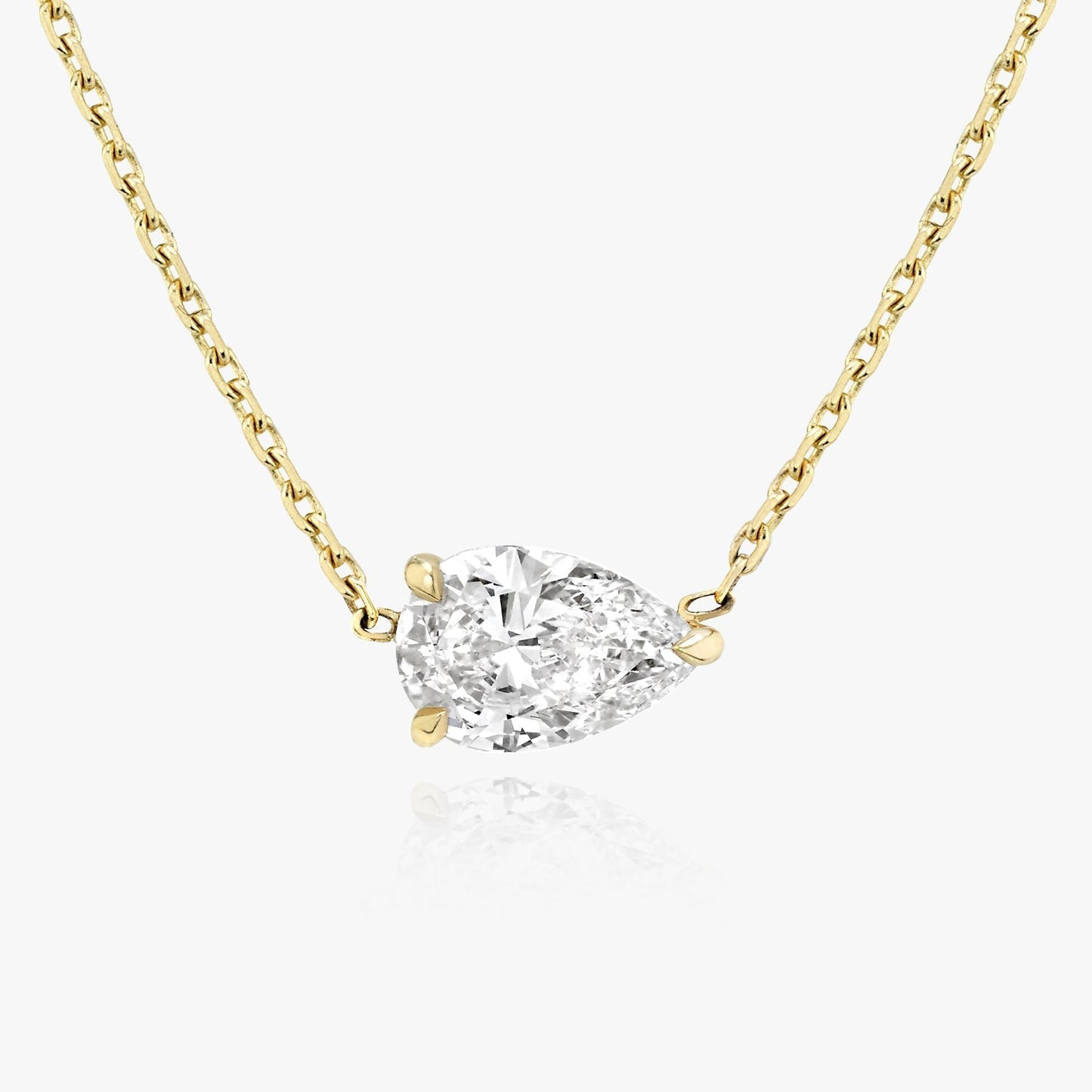 0.25 CT-1.0 CT Pear Solitaire CVD F/VS Diamond Necklace 5