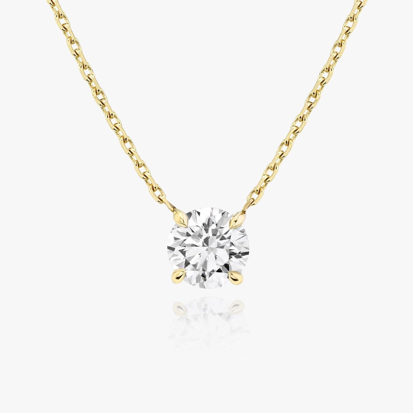 0.25 CT-1.0 CT Round Solitaire CVD F/VS Diamond Necklace 4