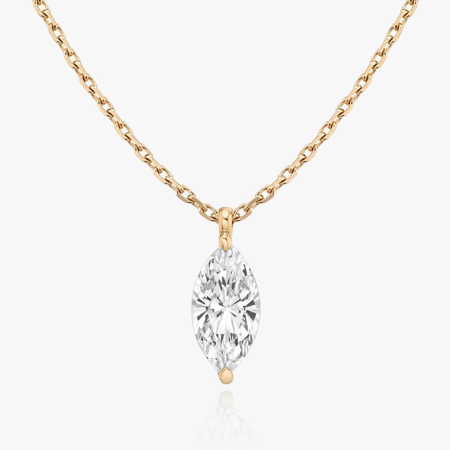 0.25 CT-1.0 CT Marquise Solitaire CVD F/VS Diamond Necklace 7