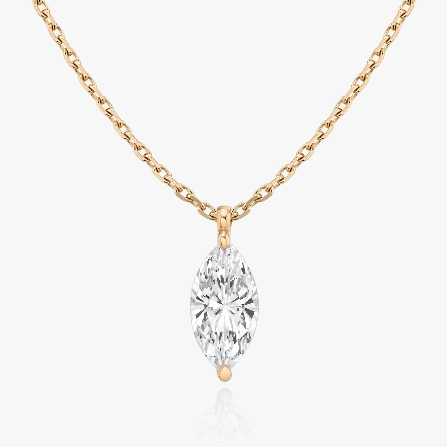 0.25 CT-1.0 CT Marquise Solitaire CVD F/VS Diamond Necklace 7