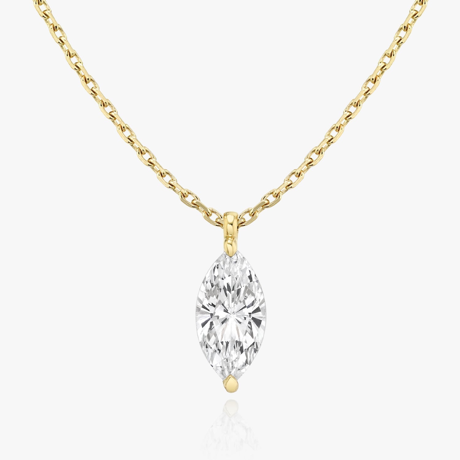 0.25 CT-1.0 CT Marquise Solitaire CVD F/VS Diamond Necklace 4