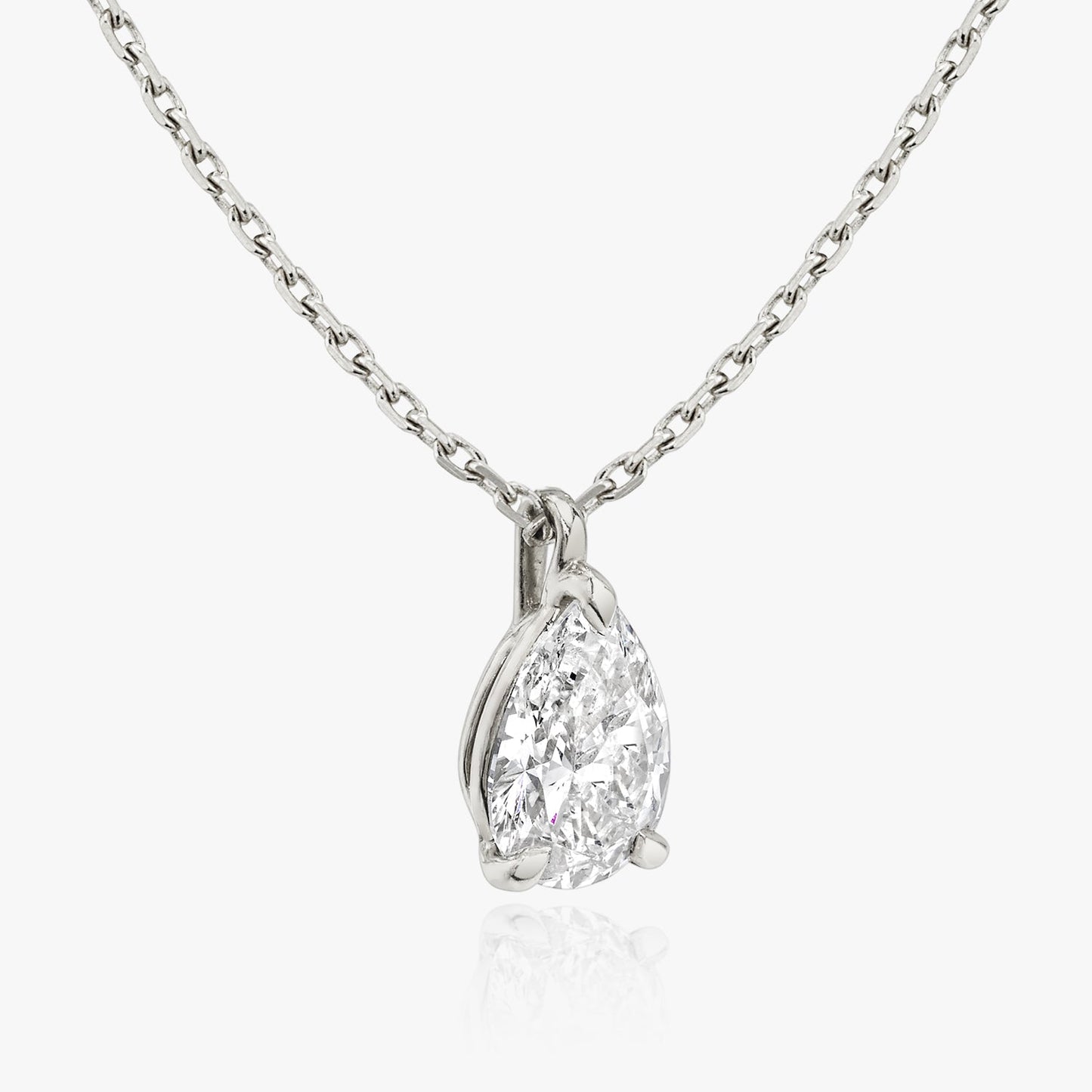 0.25 CT-1.0 CT Pear Solitaire CVD F/VS Diamond Necklace 2