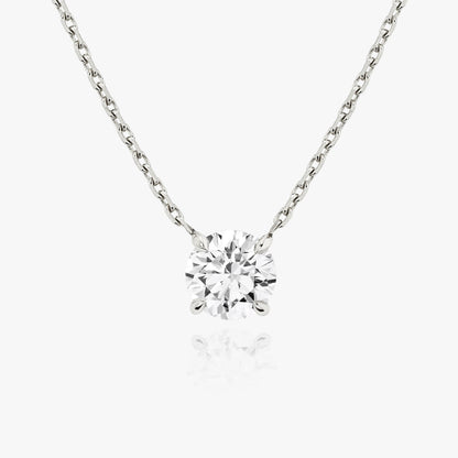 0.25 CT-1.0 CT Round Solitaire CVD F/VS Diamond Necklace 1