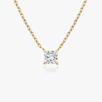 0.25 CT-1.0 CT Princess Solitaire CVD F/VS Diamond Necklace 8