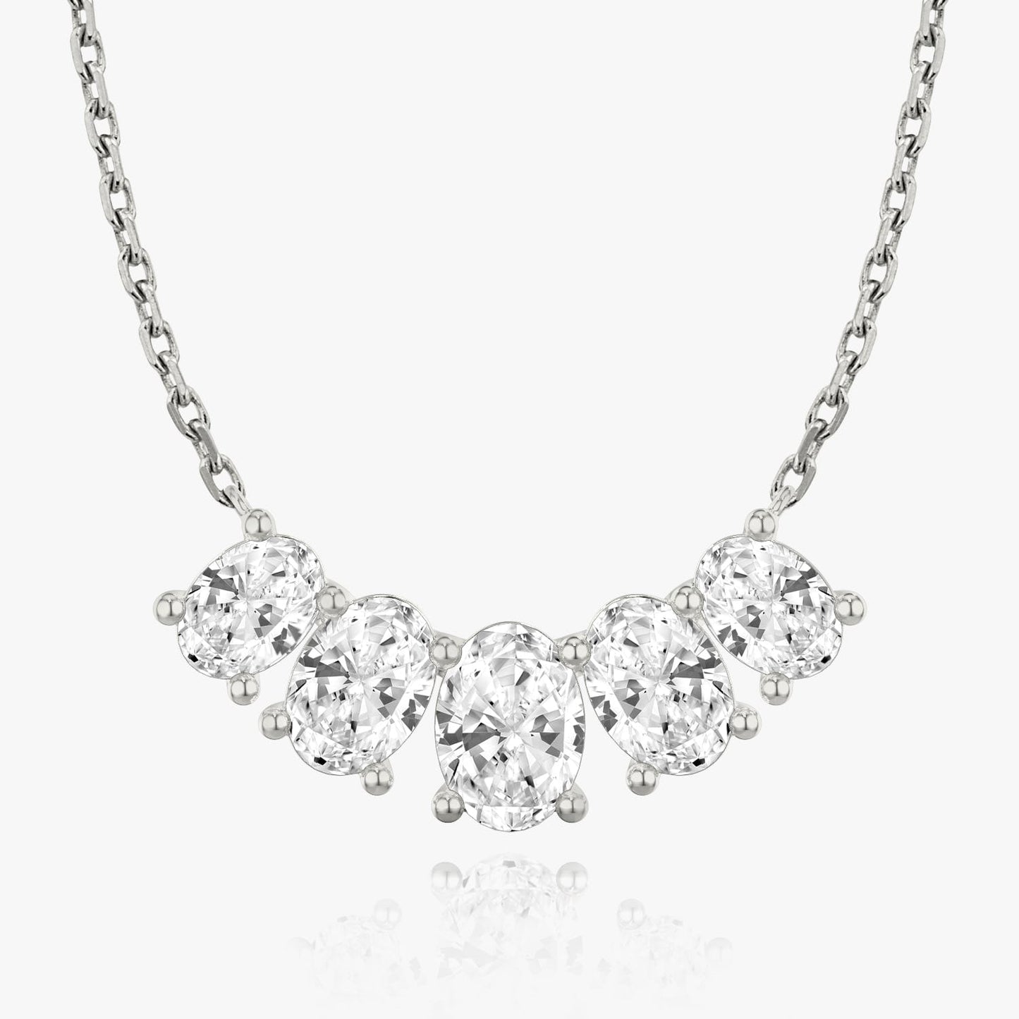 3.50 TC Oval CVD F/VS Diamond Necklace 1