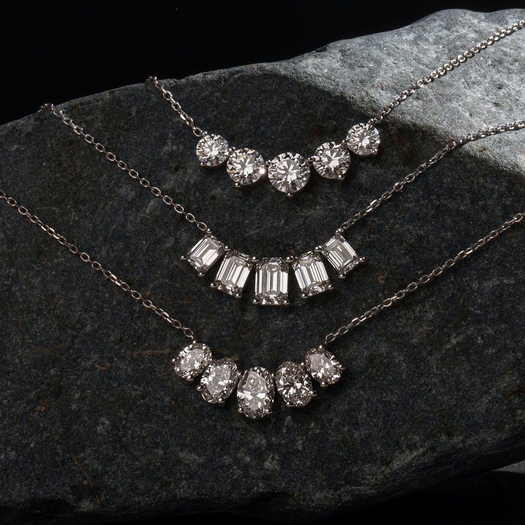 3.50 TC Oval CVD F/VS Diamond Necklace 5