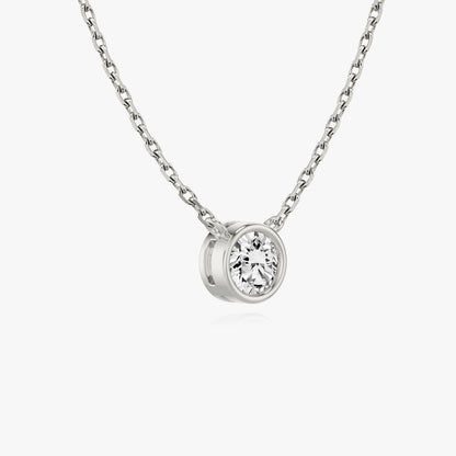 0.10 CT-1.0 CT Round Bezel Solitaire CVD F/VS Diamond Necklace 2