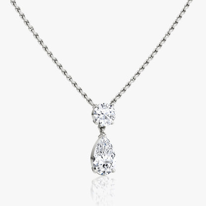 1.50 TCW Pear & Round CVD F/VS Diamond Necklace 3