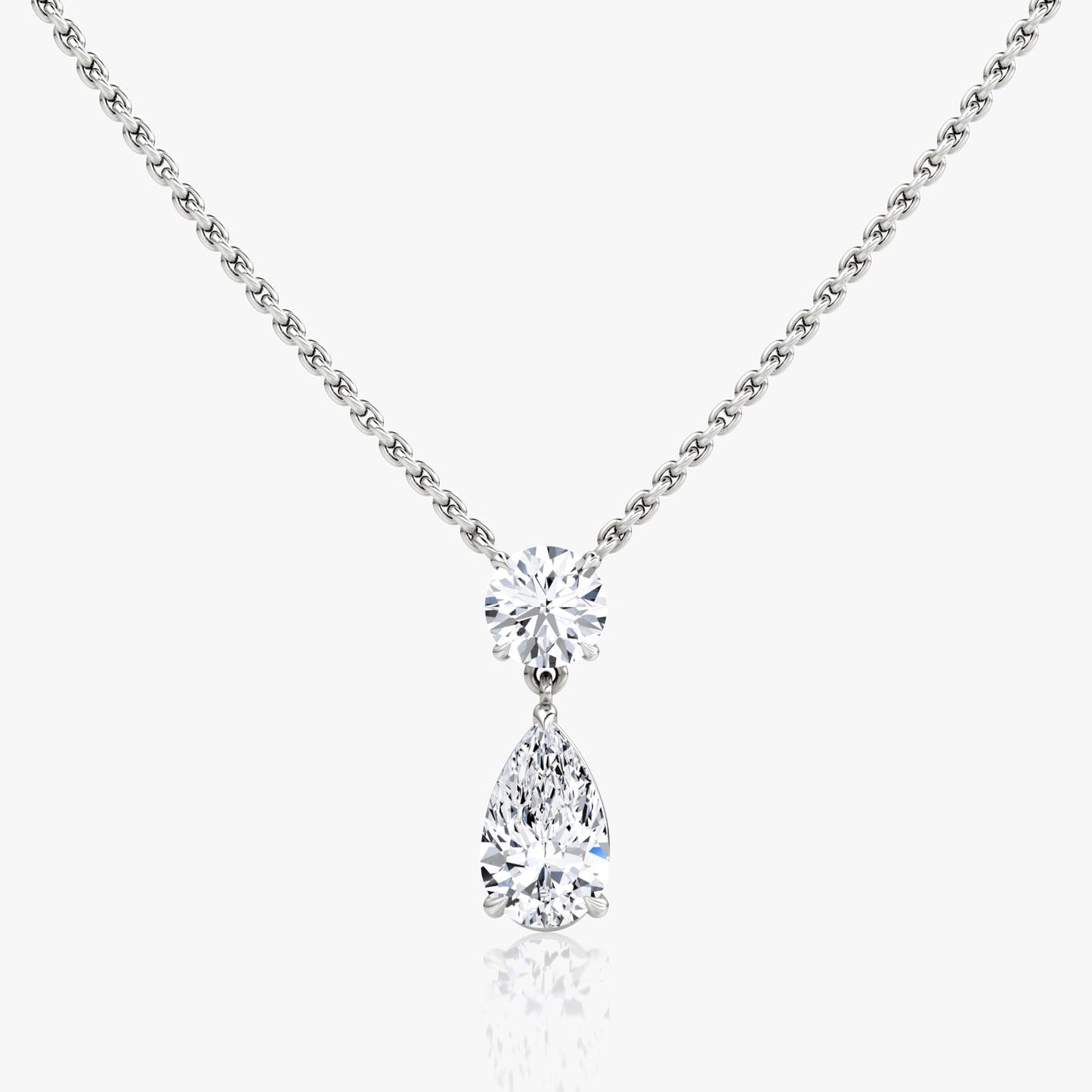 1.50 TCW Pear & Round CVD F/VS Diamond Necklace 1