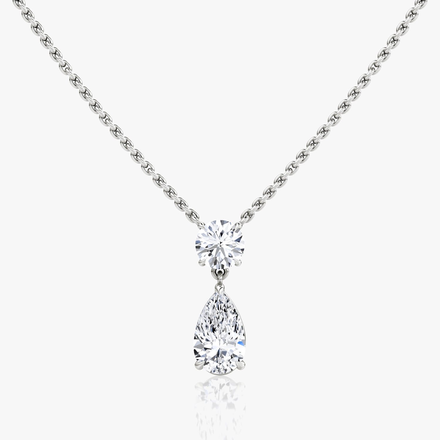 1.50 TCW Pear & Round CVD F/VS Diamond Necklace 1