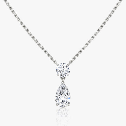 1.50 TCW Pear & Round CVD F/VS Diamond Necklace 1