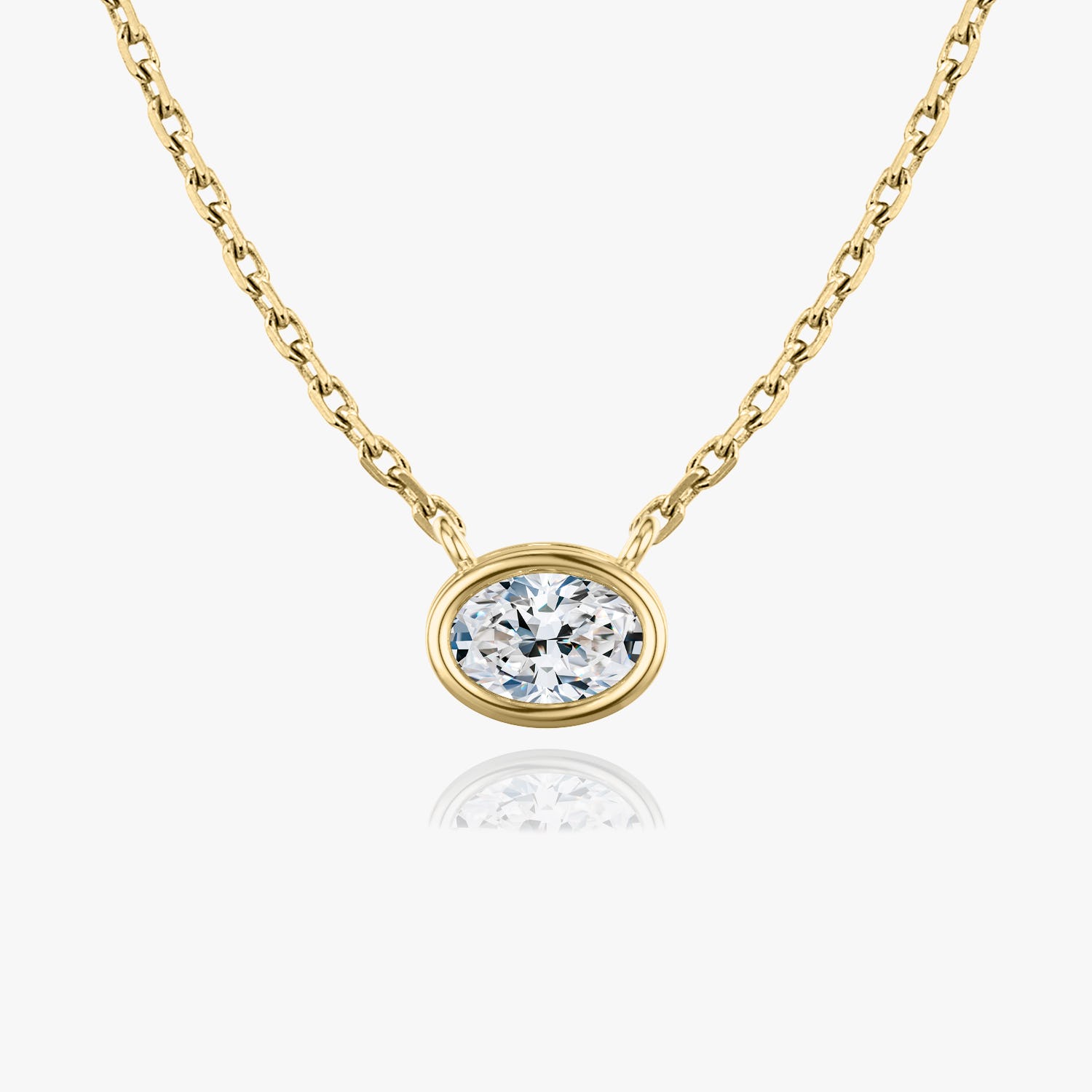 0.25 CT-1.0 CT Oval Bezel Solitaire CVD F/VS Diamond Necklace 4