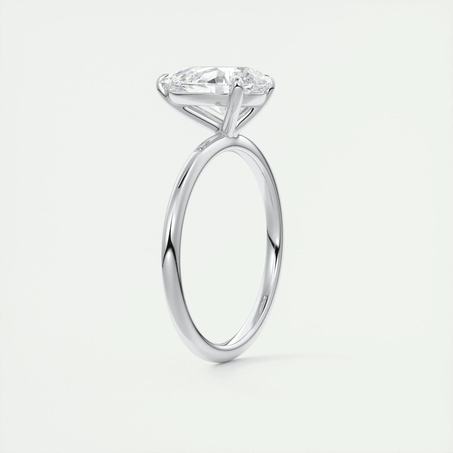 1.93 CT Pear Cut Solitaire Moissanite Engagement Ring 6