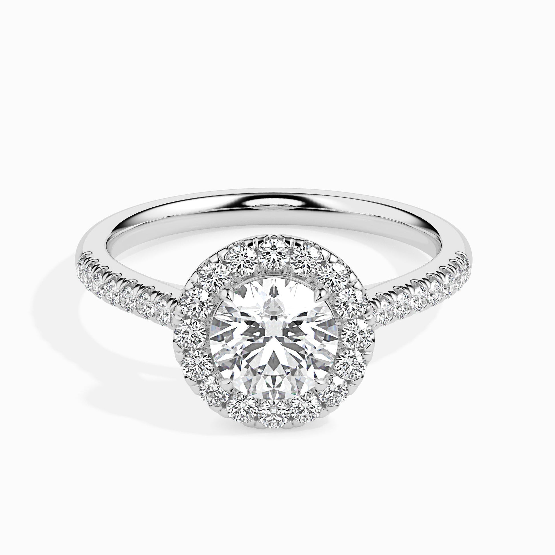 1 CT Round Halo CVD F/VS Diamond Engagement Ring 1