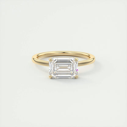 1.91 CT Emerald Cut Solitaire Moissanite Engagement Ring 9