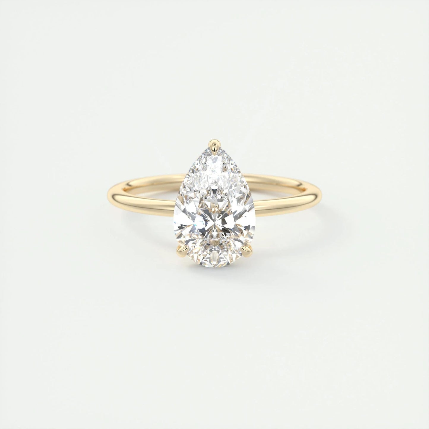 1.93 CT Pear Cut Solitaire Moissanite Engagement Ring 8