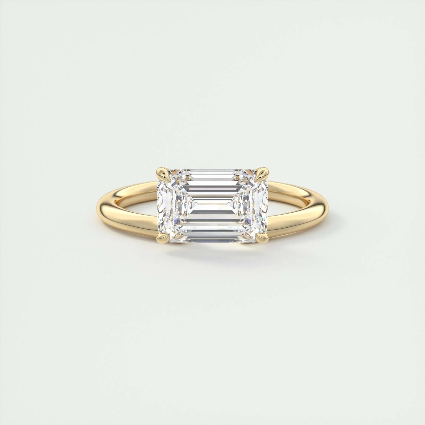 1.91 CT Emerald Cut Solitaire Moissanite Engagement Ring 8