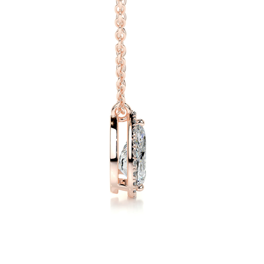 1.50 CT Pear Halo CVD F/VS Diamond Necklace 10