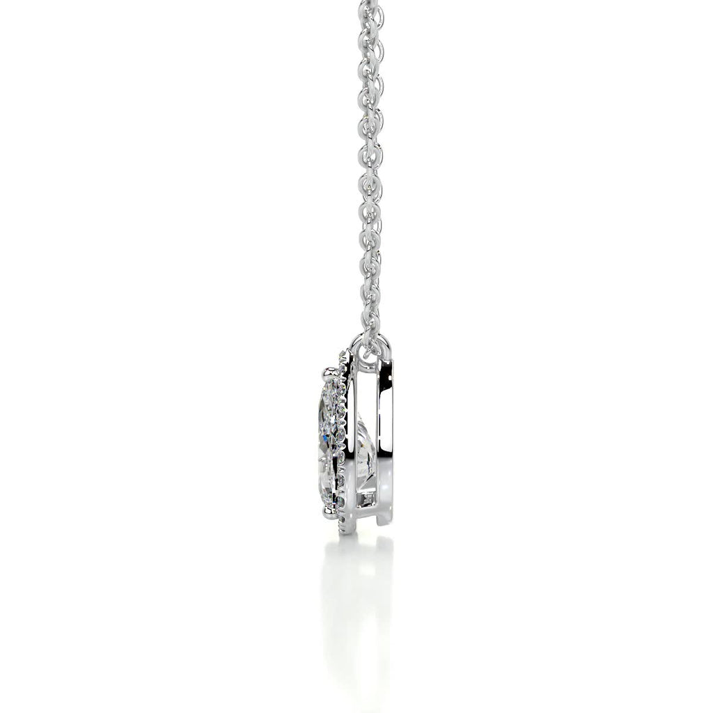 1.50 CT Pear Halo CVD F/VS Diamond Necklace 4