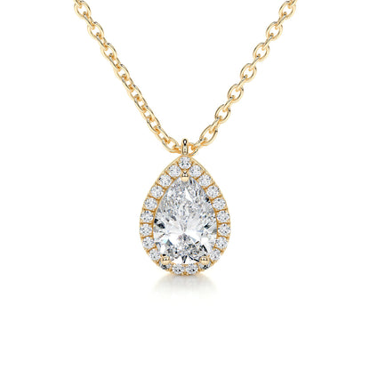 1.50 CT Pear Halo CVD F/VS Diamond Necklace 5