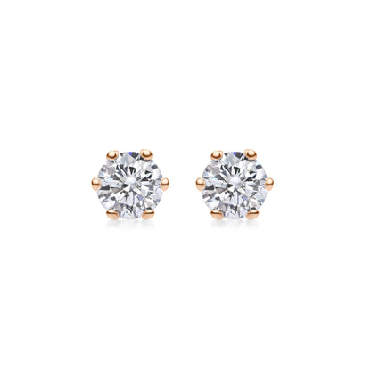 0.5 CT Round Solitaire CVD G/VVS Diamond Earrings 6