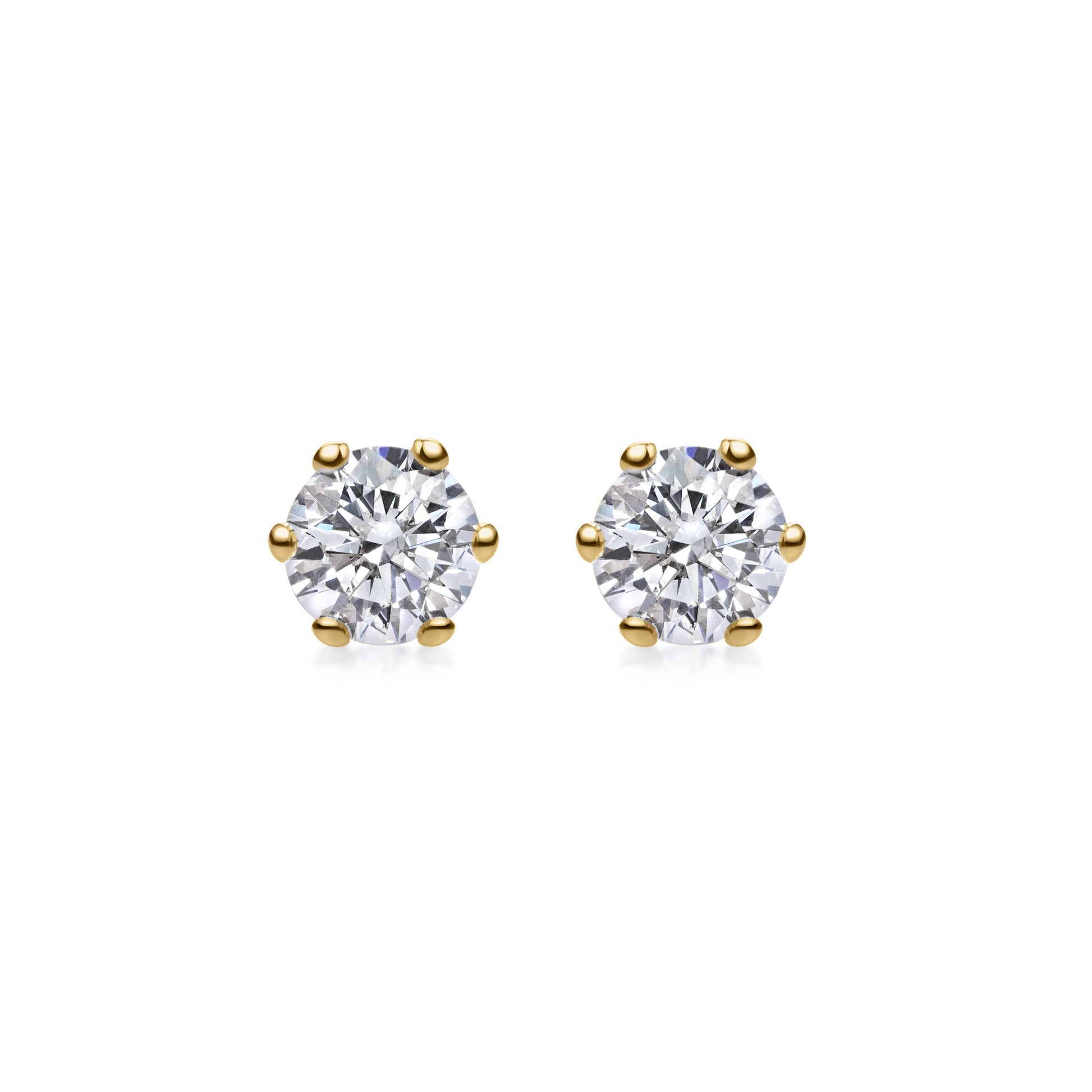 0.5 CT Round Solitaire CVD G/VVS Diamond Earrings 4