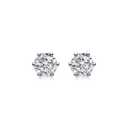 0.5 CT Round Solitaire CVD G/VVS Diamond Earrings 1