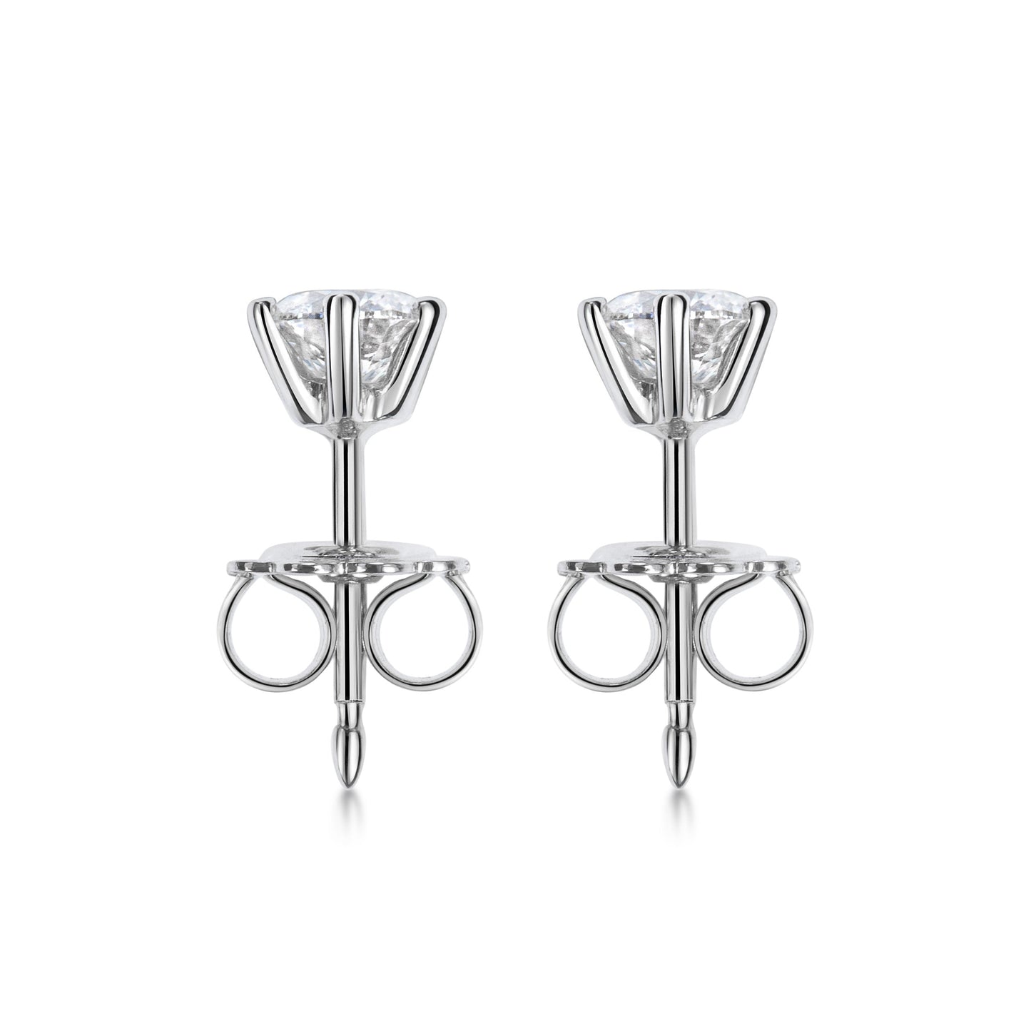 0.5 CT Round Solitaire CVD G/VVS Diamond Earrings 3