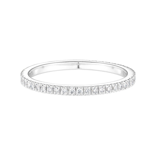 0.20 CT Round Shaped Moissanite Semi Eternity Wedding Band 1