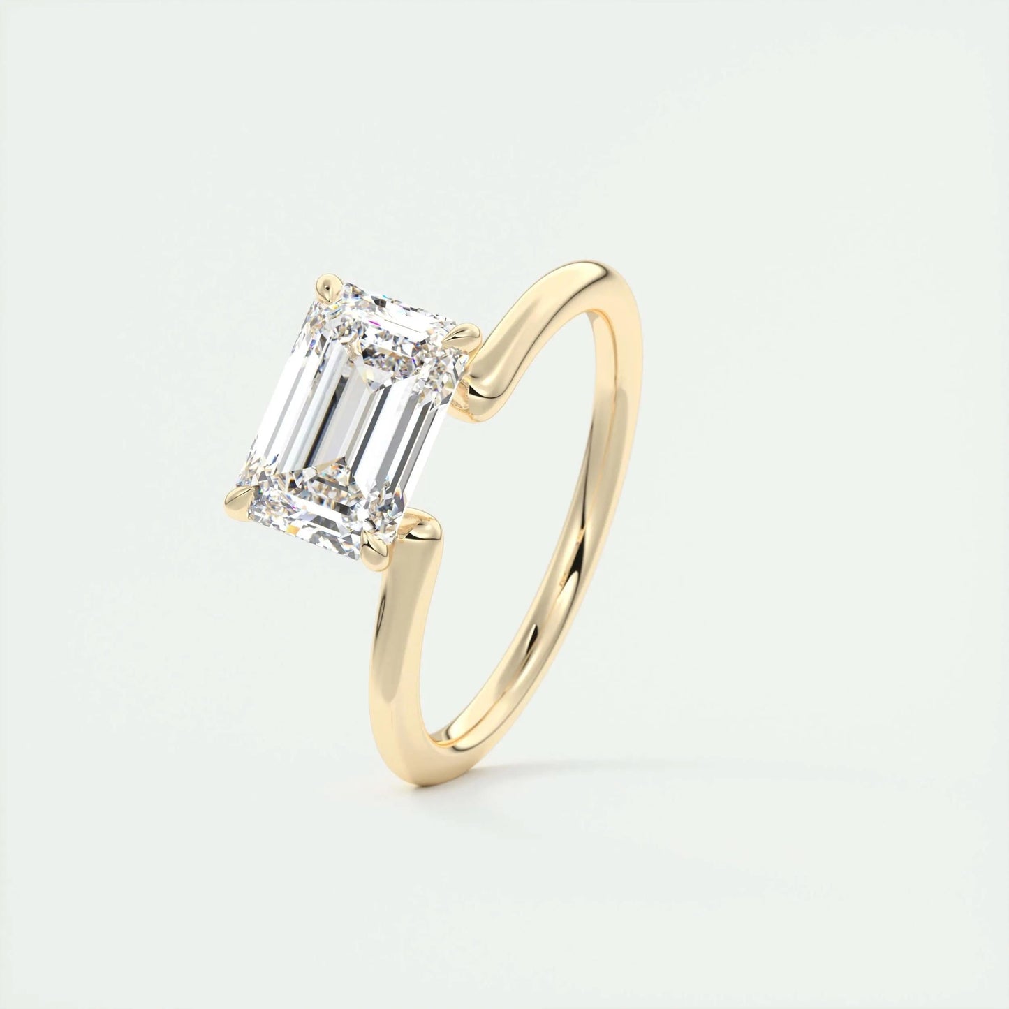 1.91 CT Emerald Cut Solitaire Moissanite Engagement Ring 11