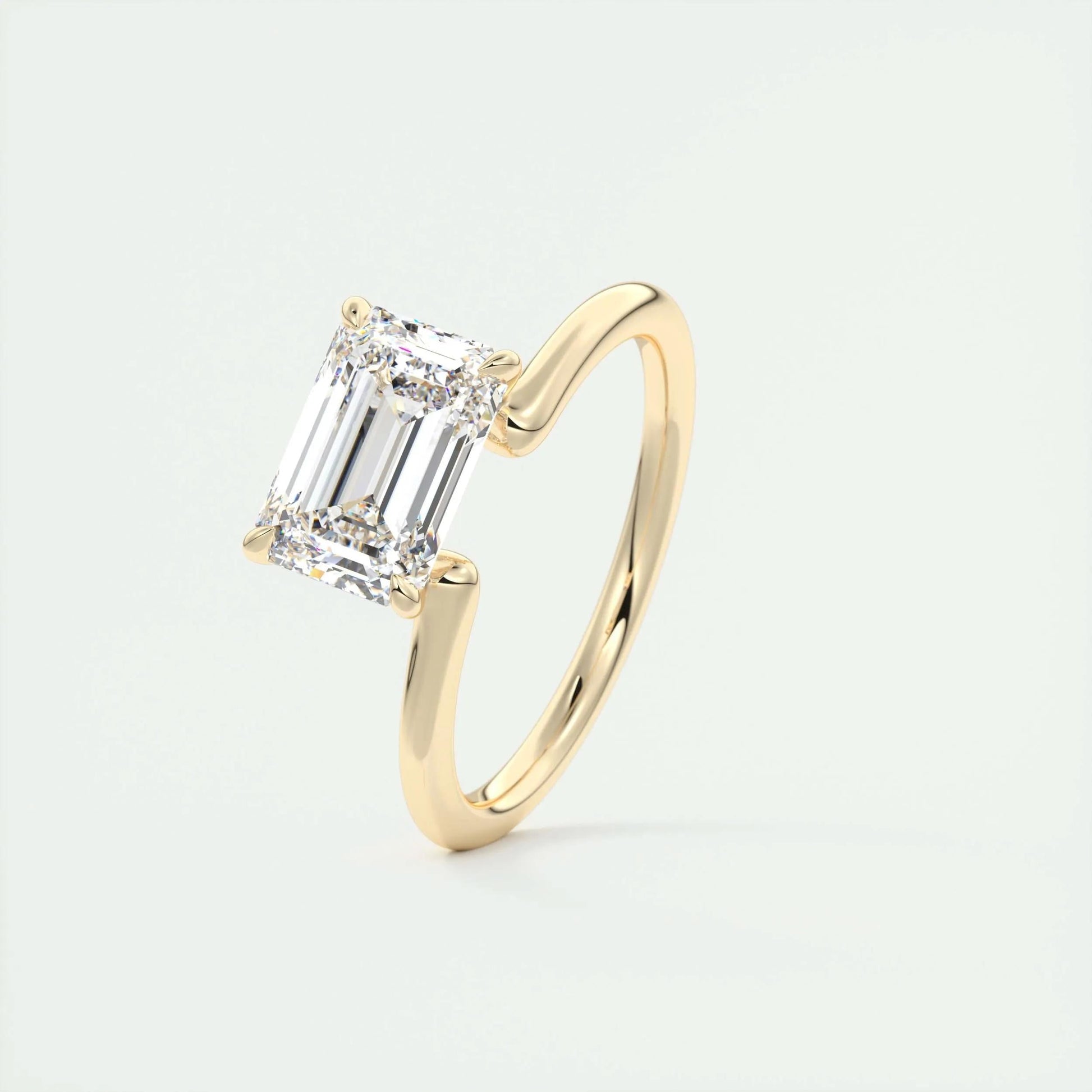 1.91 CT Emerald Cut Solitaire Moissanite Engagement Ring 11