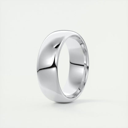 Classic Polished Finish White Gold Men's Band 1