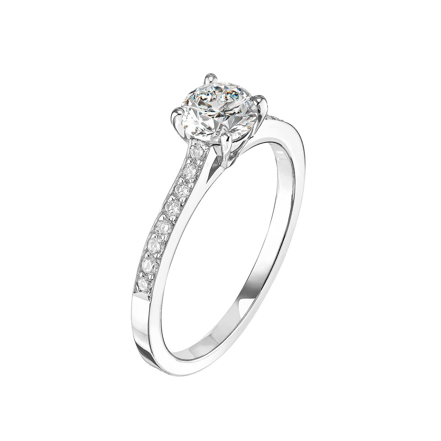 0.80 CT Round Shaped Moissanite Pave Setting Engagement Ring 6