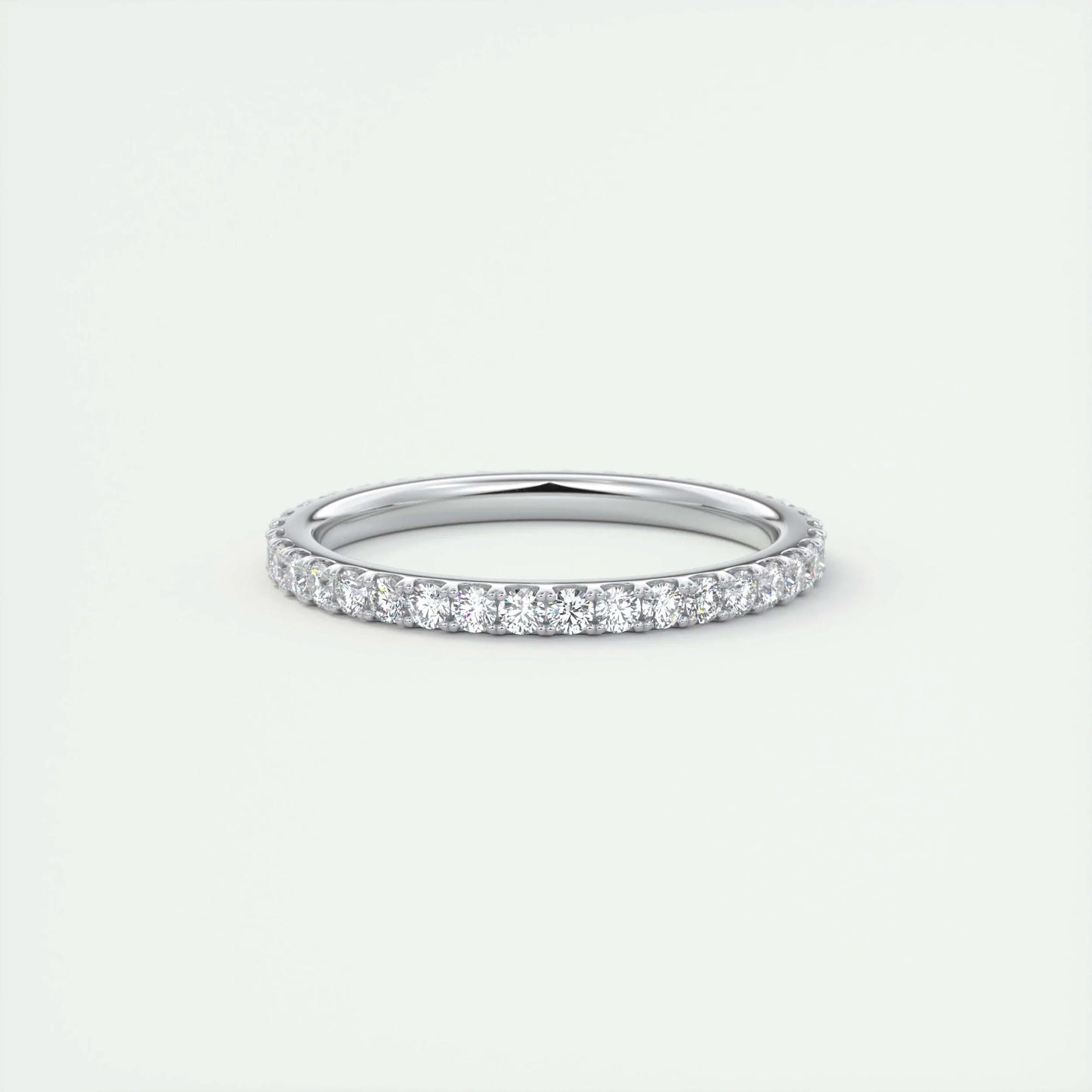 0.74 CT Round Full Eternity CVD EF/VVS Diamond Wedding Band 1