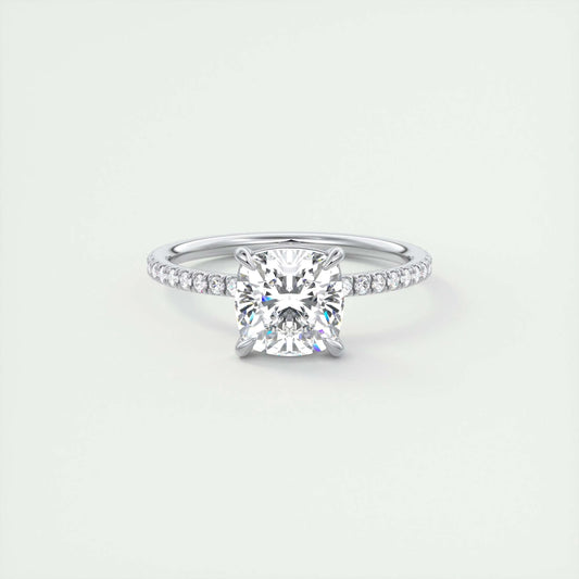 2 CT Cushion Solitaire CVD F/VS1 Diamond Engagement Ring 1