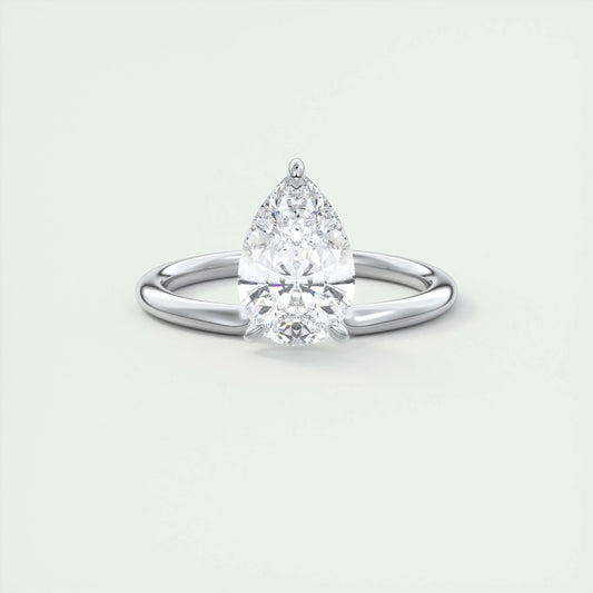 2 CT Pear Solitaire CVD F/VS1 Diamond Engagement Ring 1