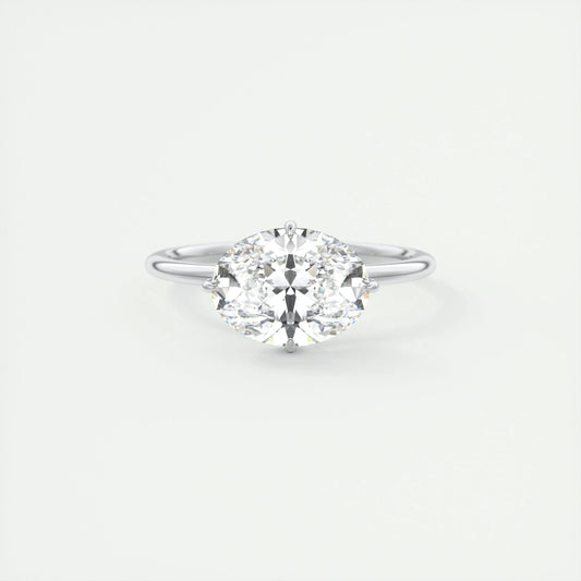 1.91 CT Oval Solitaire Hidden Halo Moissanite Engagement Ring 1